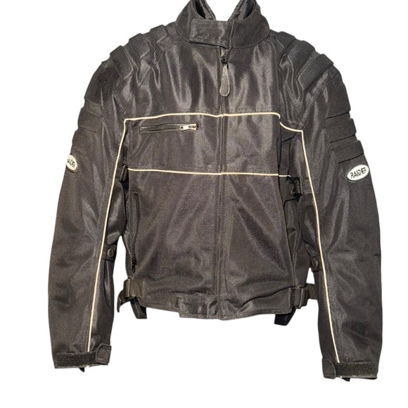 Raider women’s black motorcycle jacket w/ pads zip-out liner protective XL - Picture 2 of 7